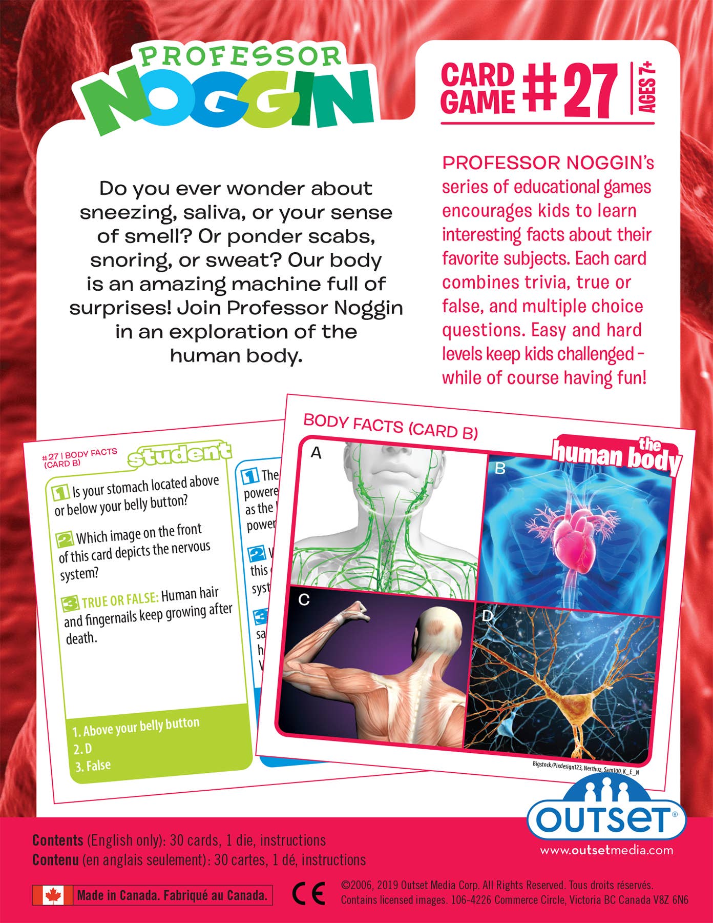 Prof. Noggin The Human Body Card Game