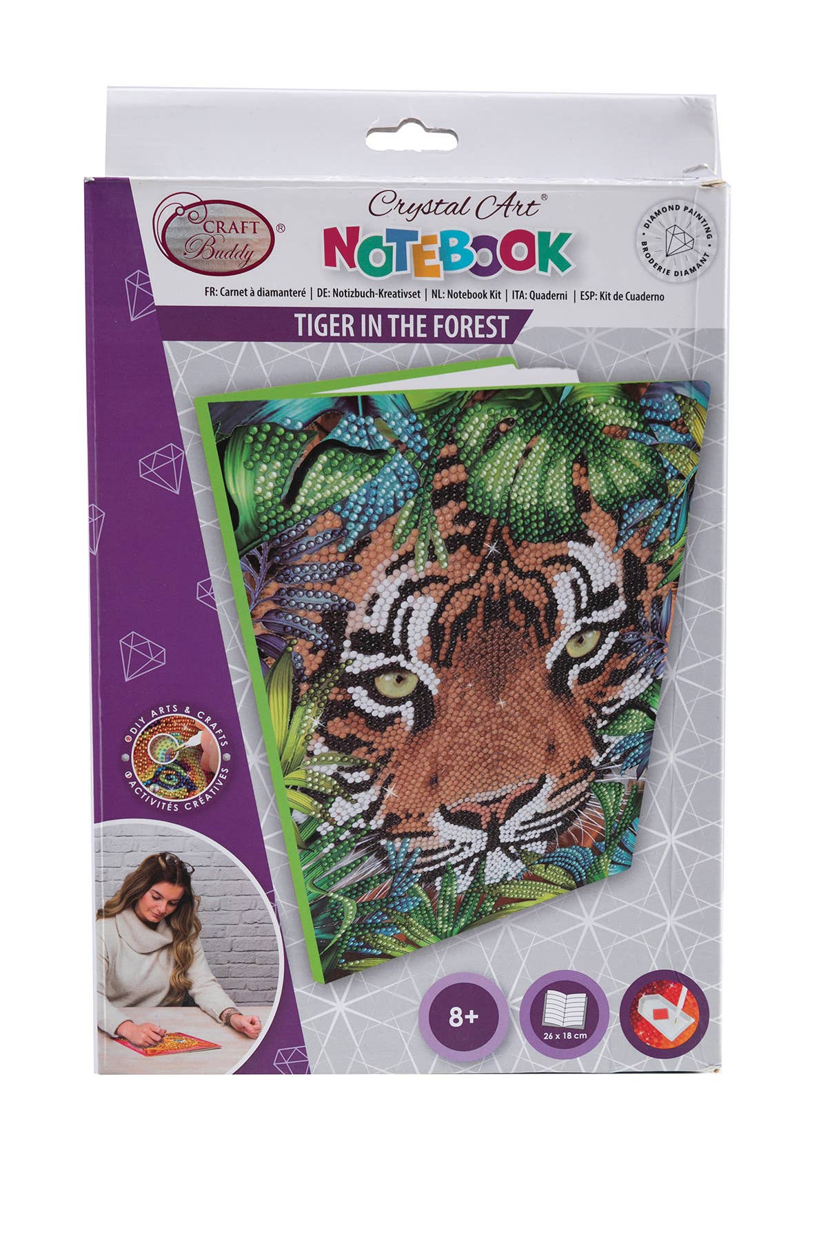 Crystal Art Notebook Kit: Tiger in the Forest
