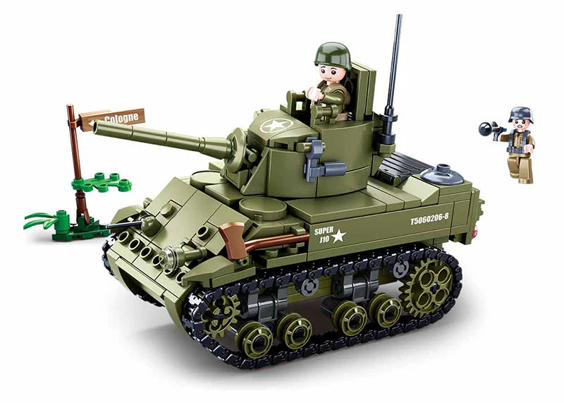 WW2 M5 Stuart Light Tank - 344 Pcs, -Sluban Set M38-B0856