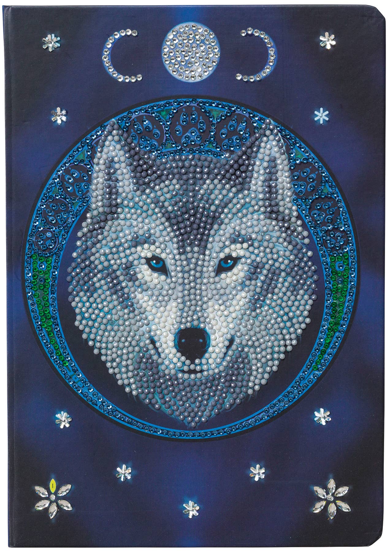 Crystal Art Notebook Kit: Lunar Wolf