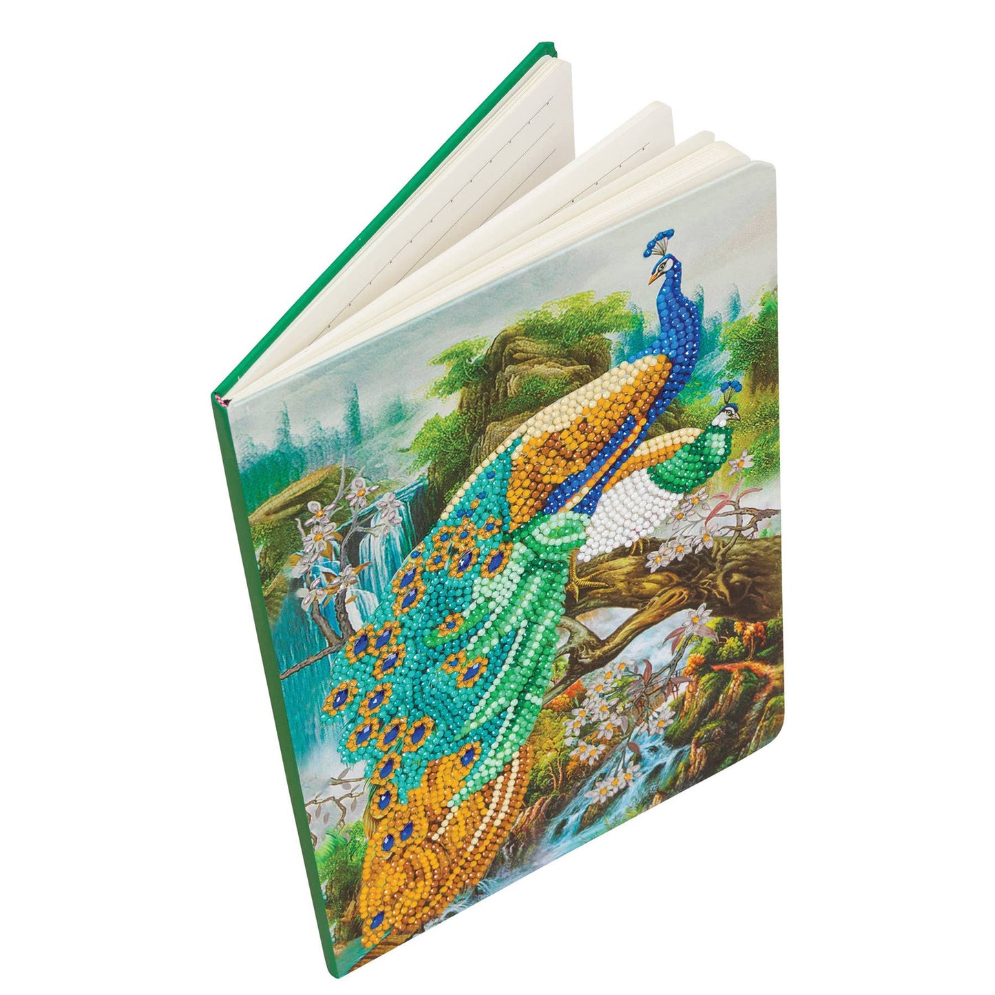 Crystal Art Notebook Kit: Peacock Waterfall