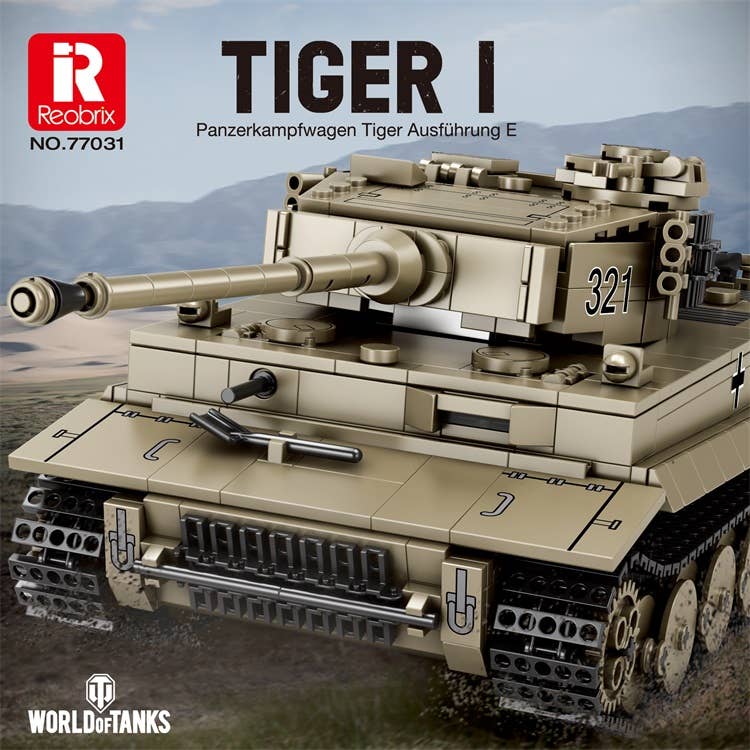 World of Tanks - Tiger Tank I Brick Set - 1138 PCS
