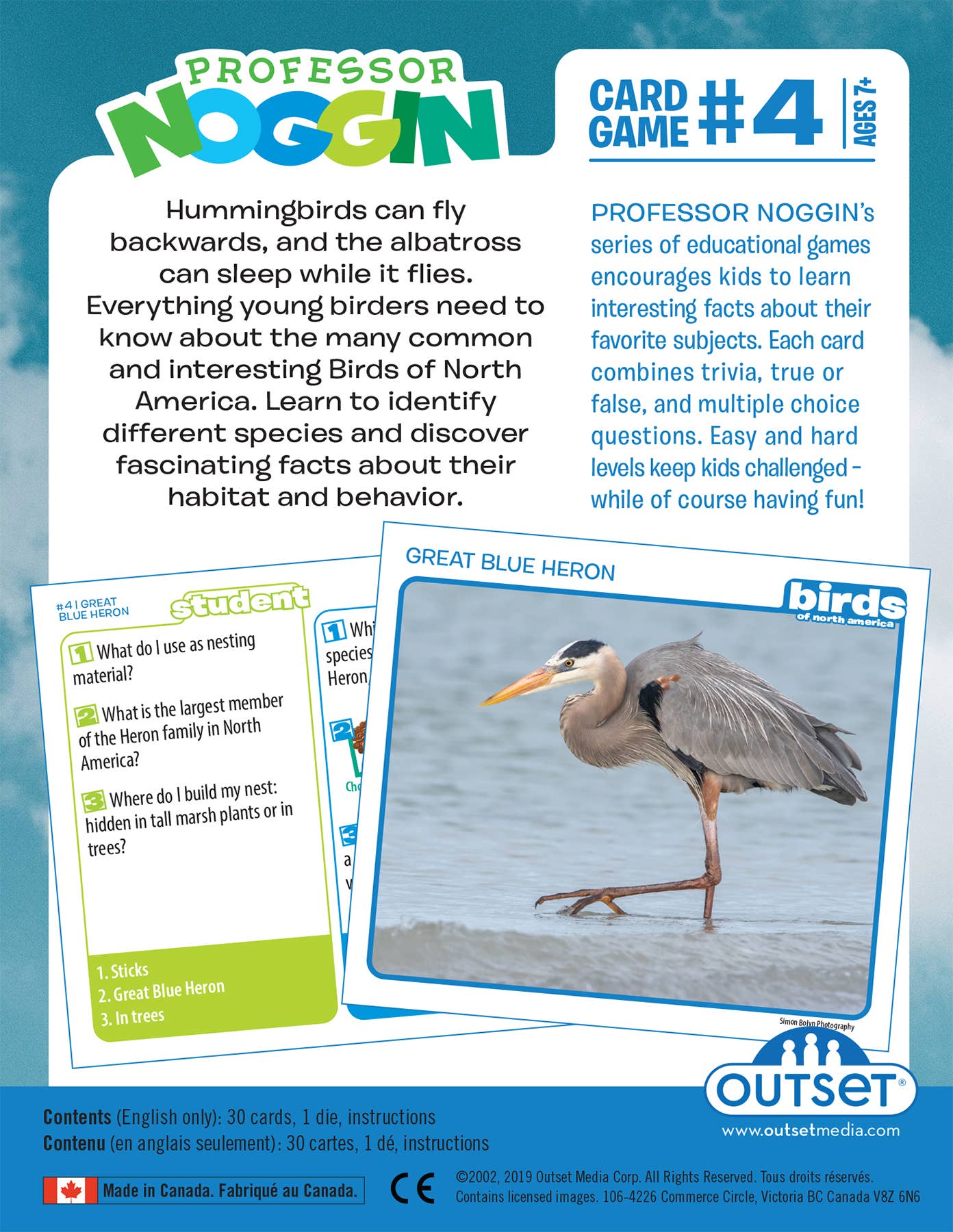Prof. Noggin's Birds of North America Card Game