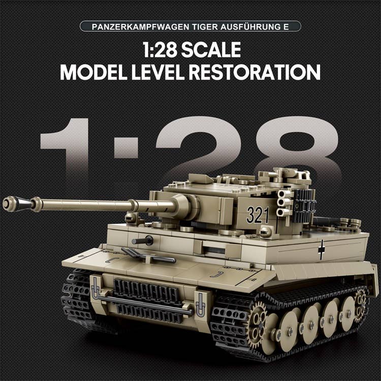 World of Tanks - Tiger Tank I Brick Set - 1138 PCS