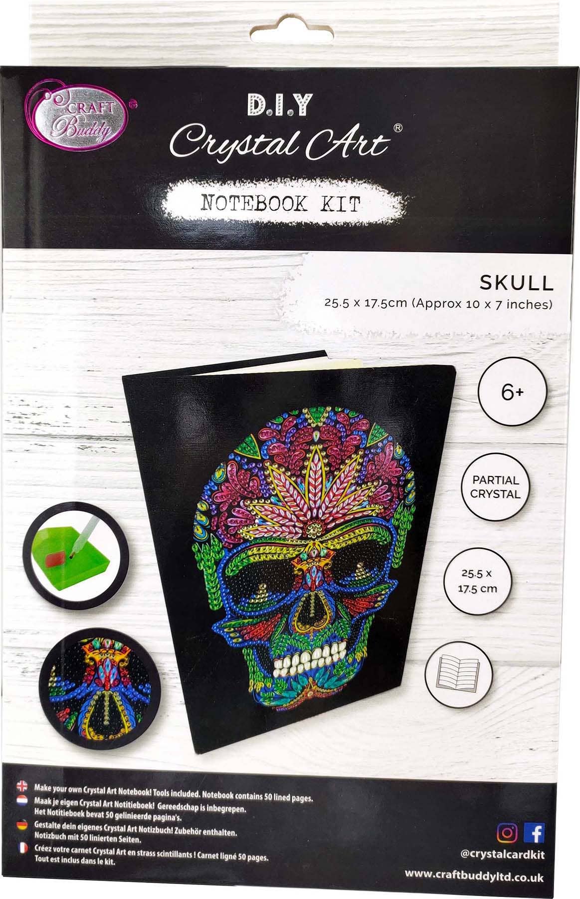 Crystal Art Notebook Kit: Skull