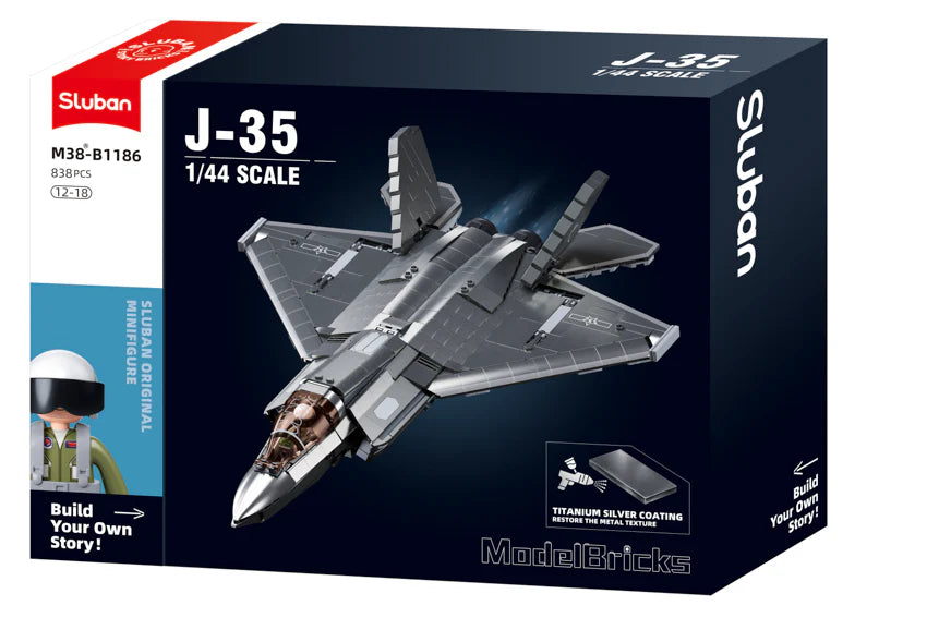 J35 Stealth Aircraft Sluban Set - 838 Pieces -