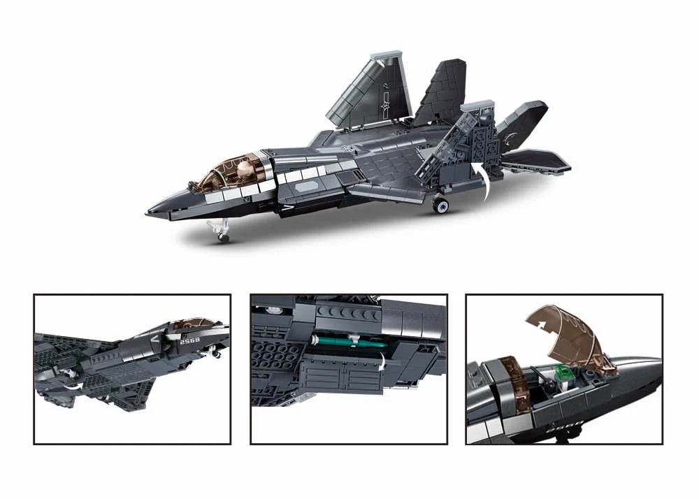 J35 Stealth Aircraft Sluban Set - 838 Pieces -