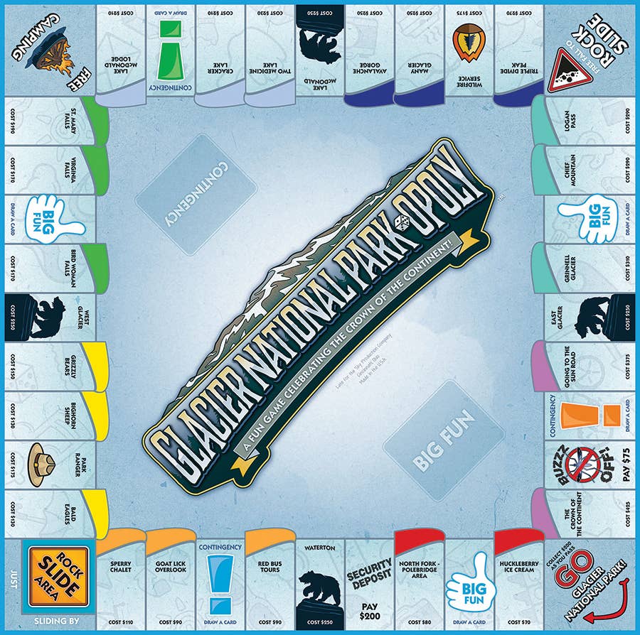Glacier National Park-Opoly Board Game