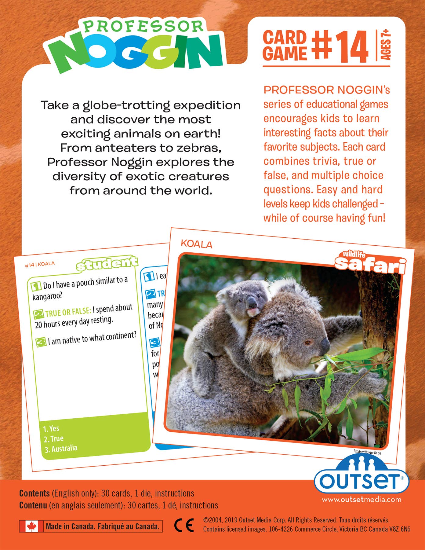 Prof. Noggin Wildlife Safari Card Game