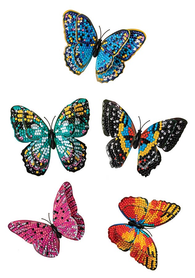 Crystal Art Deco Kit: 3D Butterflies (set of 5)