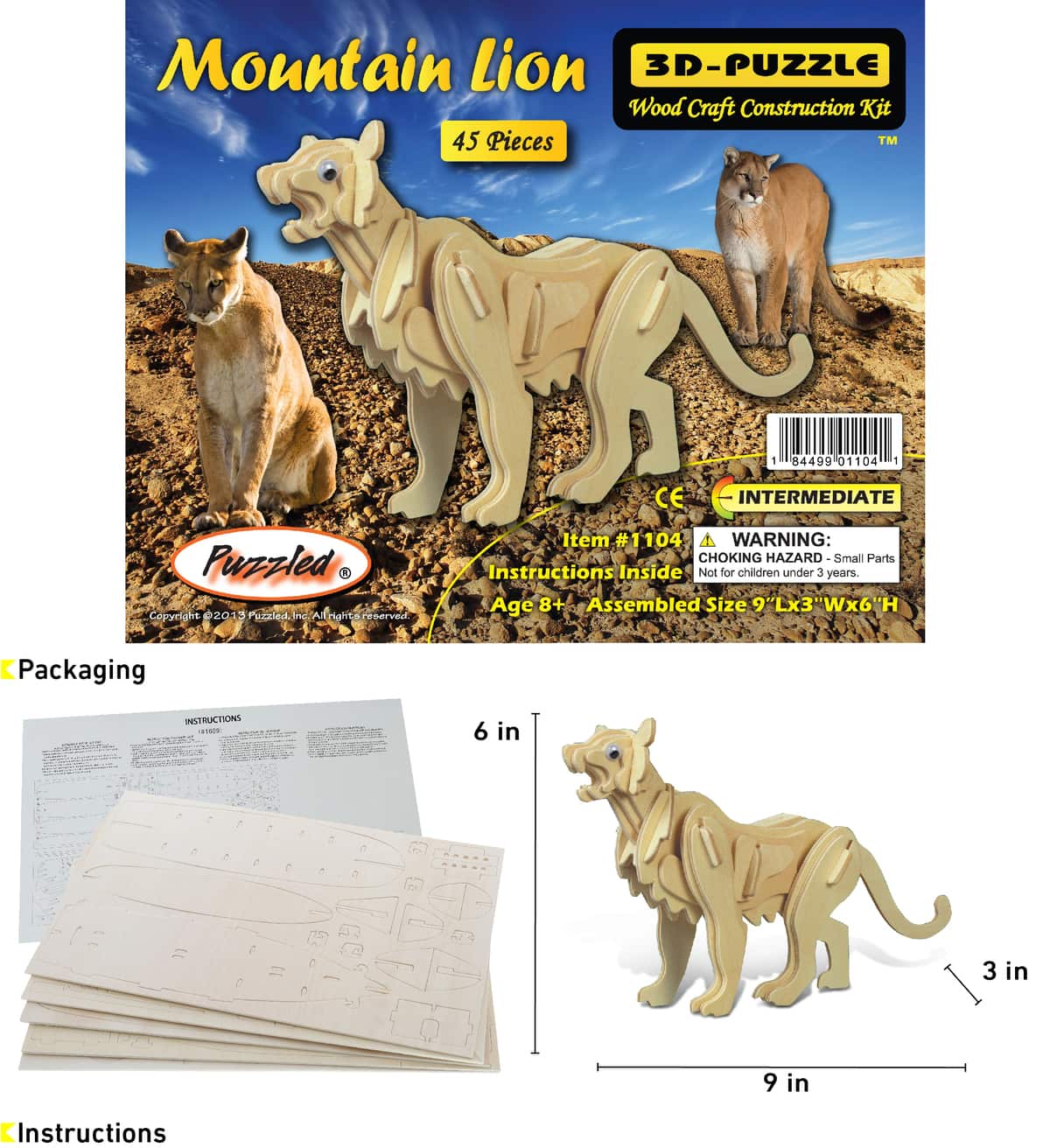 Mountain Lion – 3D Puzzles