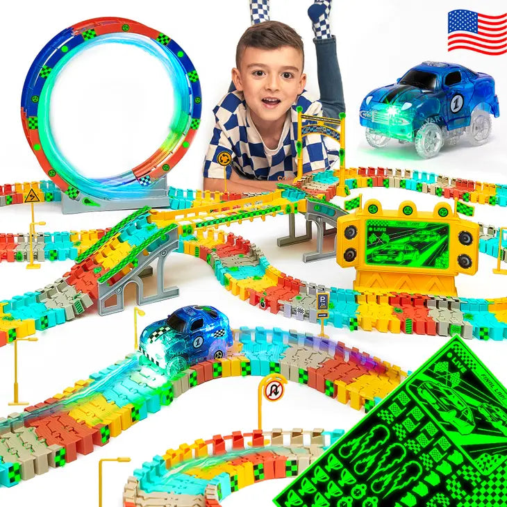 Flashtrack Glow in the Dark Racing & Building Track Set