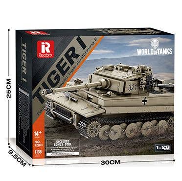 World of Tanks - Tiger Tank I Brick Set - 1138 PCS