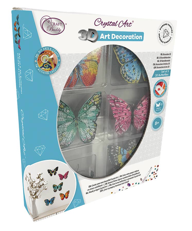 Crystal Art Deco Kit: 3D Butterflies (set of 5)