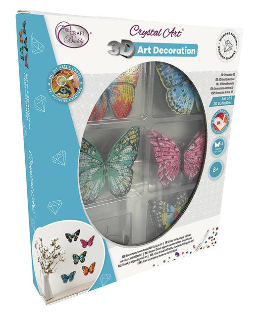 Crystal Art Deco Kit: 3D Butterflies (set of 5)