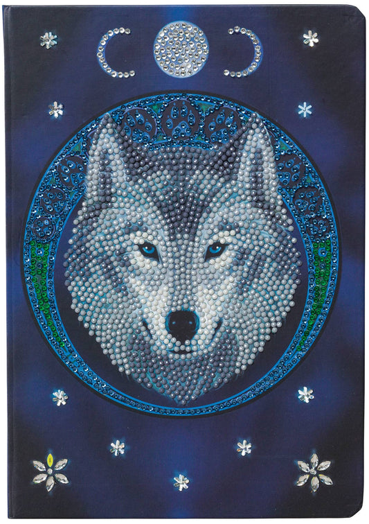 Crystal Art Notebook Kit: Lunar Wolf