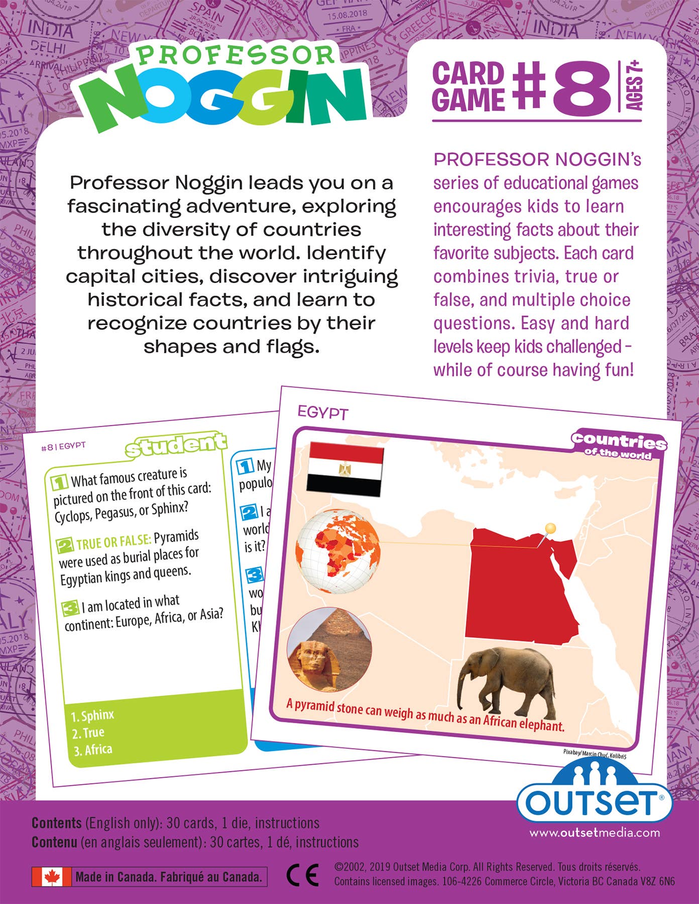 Prof. Noggin Countries of the World Card Game