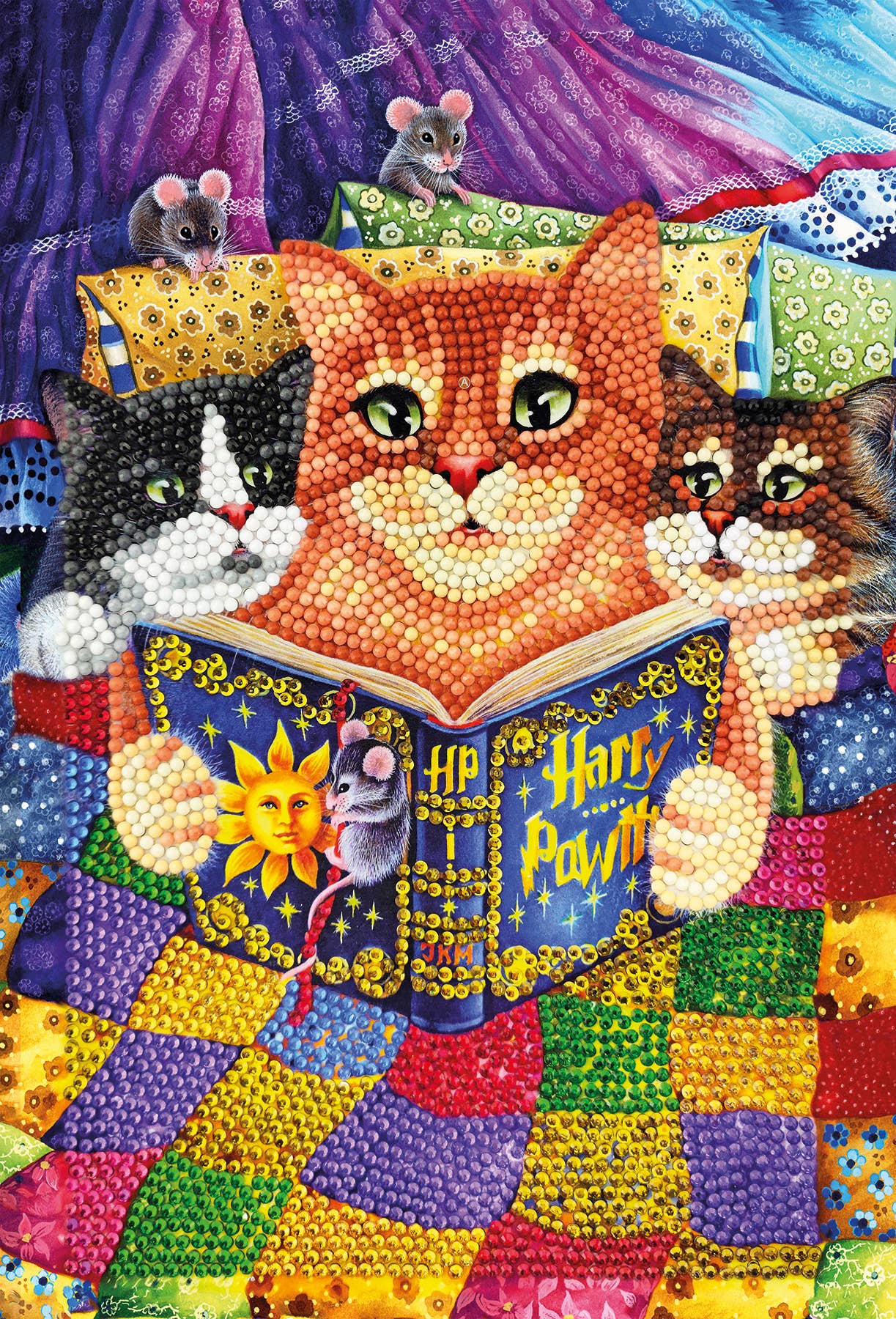 Crystal Art Notebook Kit: Kitten Bedtime