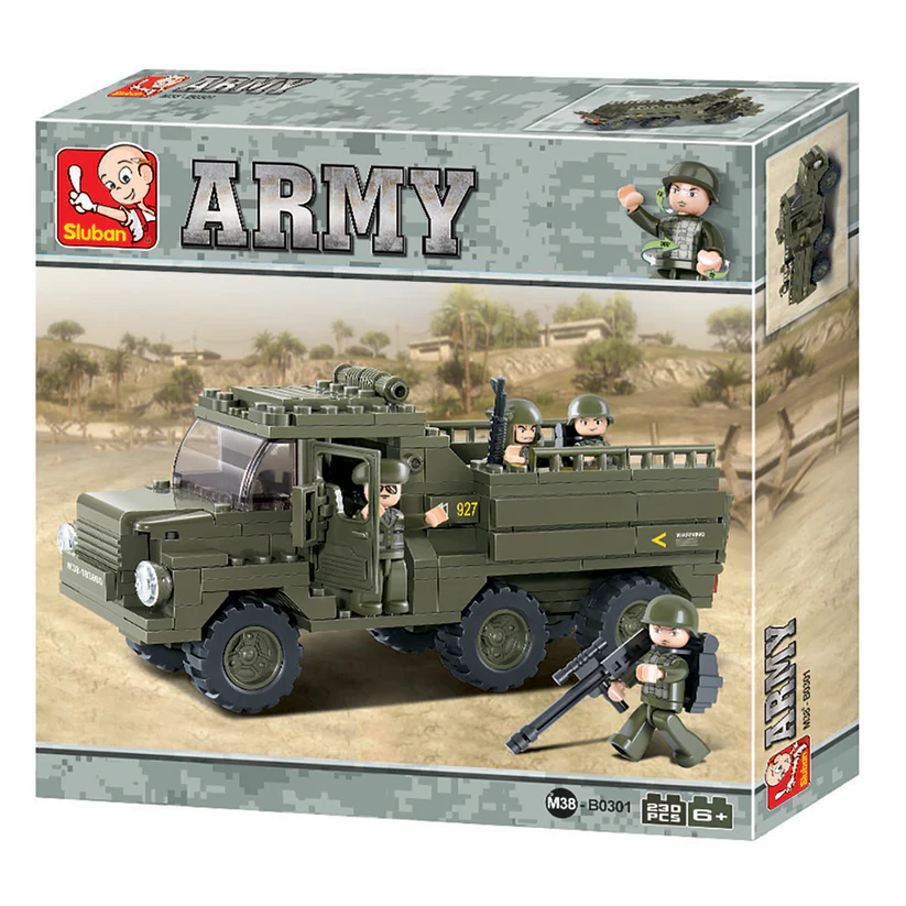 Heavy Military Troop Truck Building Brick Kit (230 Pcs)