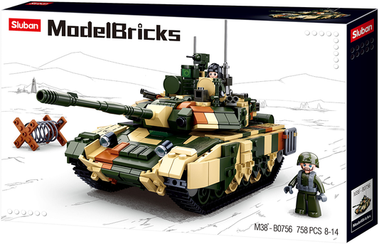 Model Bricks T90MS Battle Tank Building Brick Kit (772 Pcs)