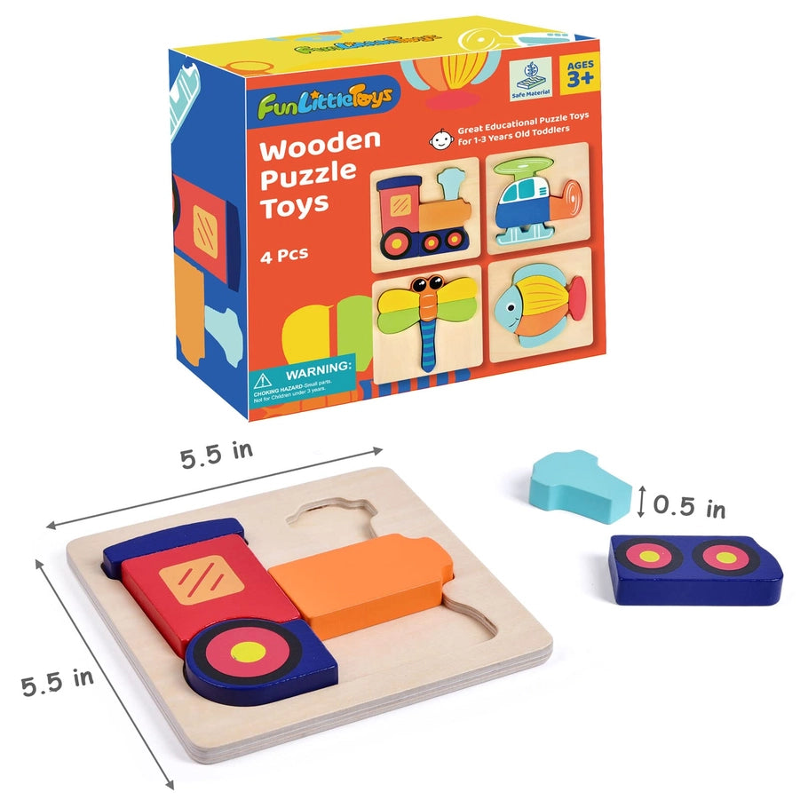 Wooden Puzzles For Toddlers Educational Playset