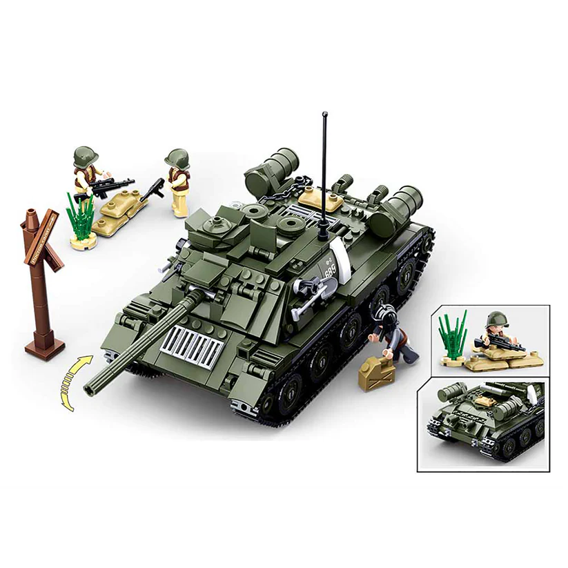 WWII T-34\85 Medium Tank 2-in-1 Building Brick Kit (687 Pcs)