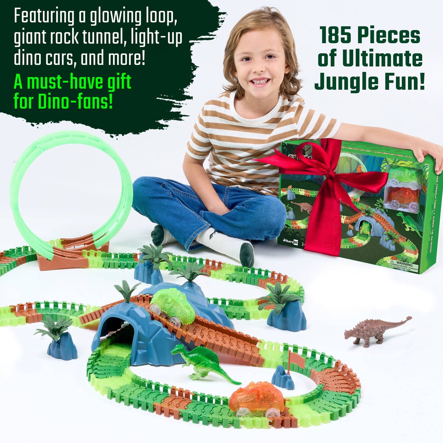 Dinosaur Forest Race Car Track Edition STEM Toy Gift Set