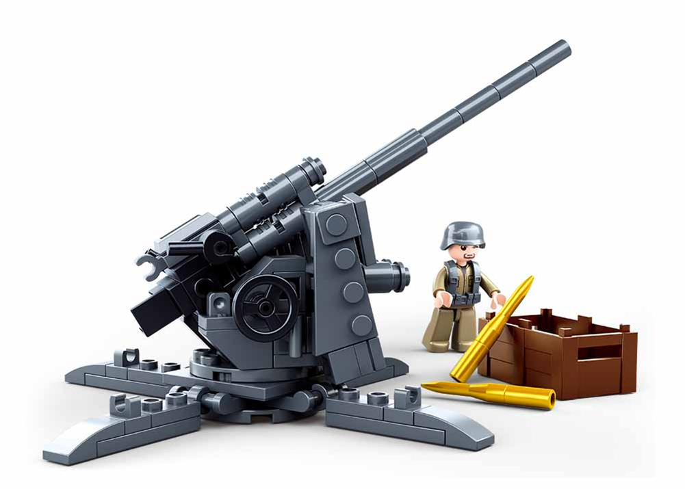Howitzer 8mm Flak Anti-Tank Gun Building Brick Kit (115 pcs)