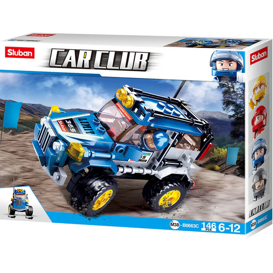 Car Club-Off-Road Building Brick Kit, Blue (146 Pcs)