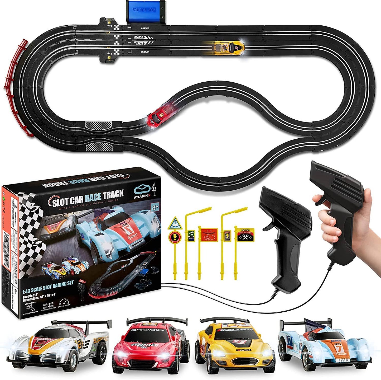 Slot Car Race Track Sets, Battery or Electric Race Car Track