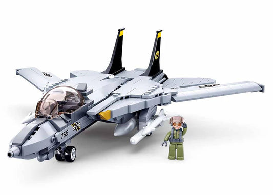 Model Bricks F14 Fighter Jet Building Brick Kit (396 Pcs)