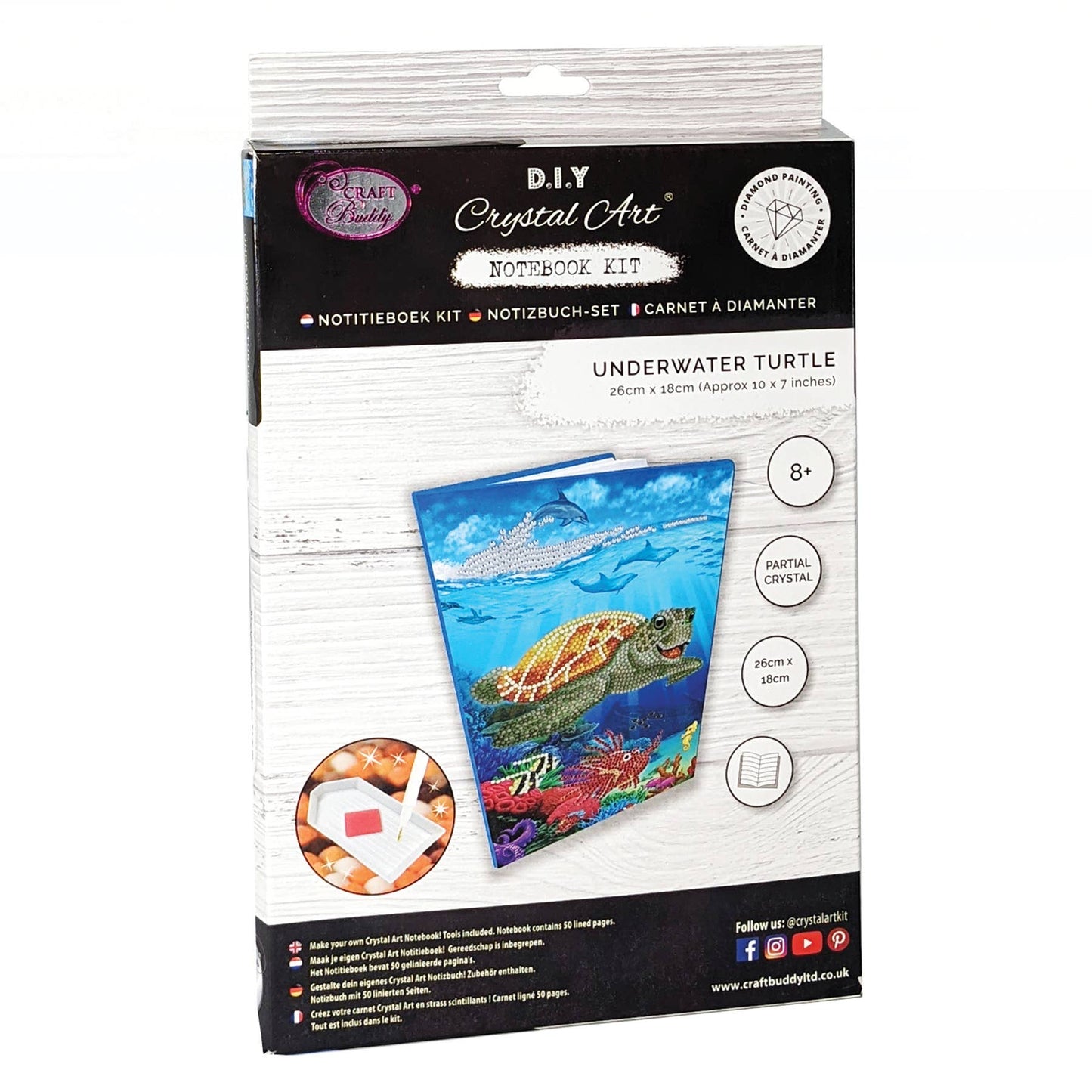 Crystal Art Notebook Kit: Underwater Turtle