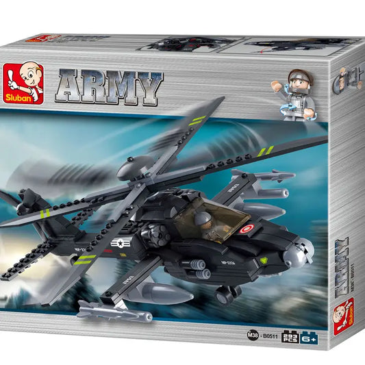 AH-64 "Apachi" Helicopter Building Brick Kit (293 Pcs)