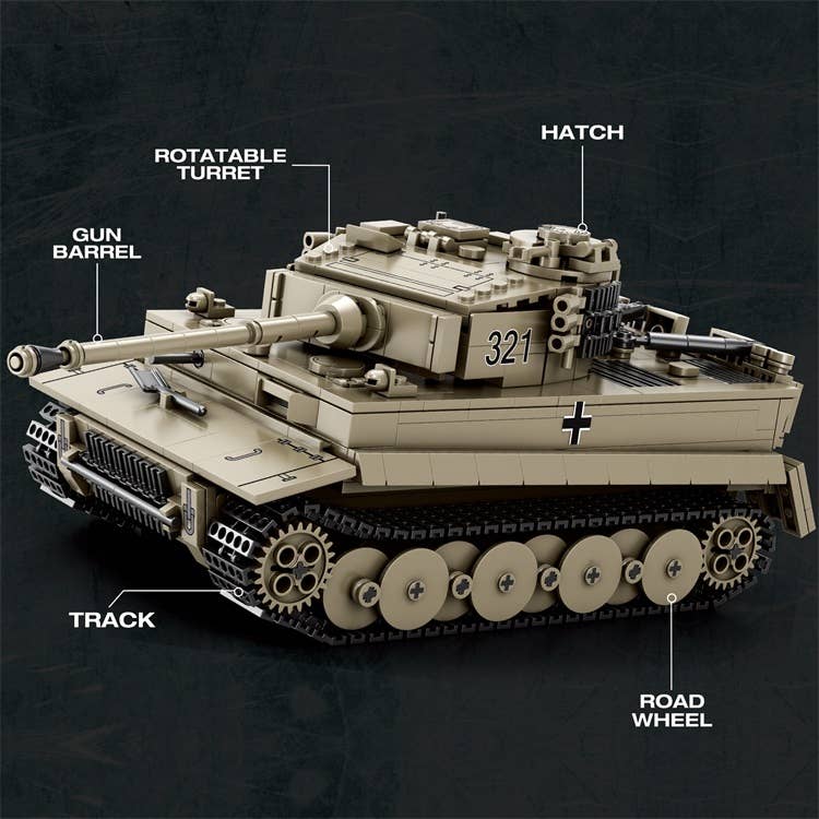 World of Tanks - Tiger Tank I Brick Set - 1138 PCS