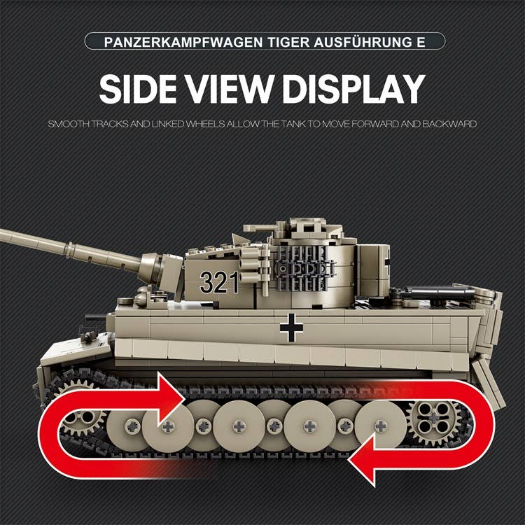 World of Tanks - Tiger Tank I Brick Set - 1138 PCS