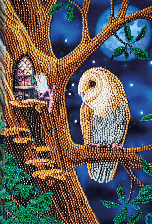 Crystal Art Notebook Kit: Owl and Fairy Tree