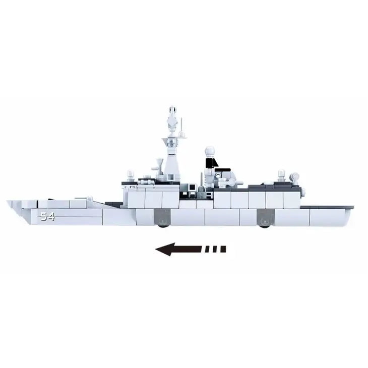 Model Bricks Destroyer Military Ship 1:450 Scale (457 Pcs)