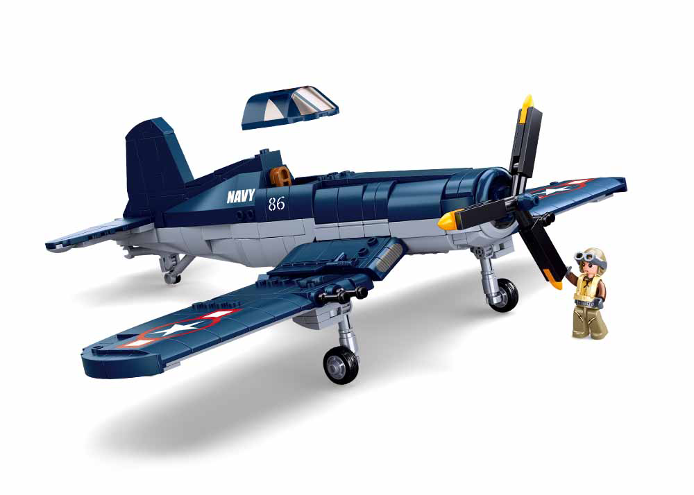 F4U Corsair WWII Fighter Plane Building Brick Kit (550 pcs)