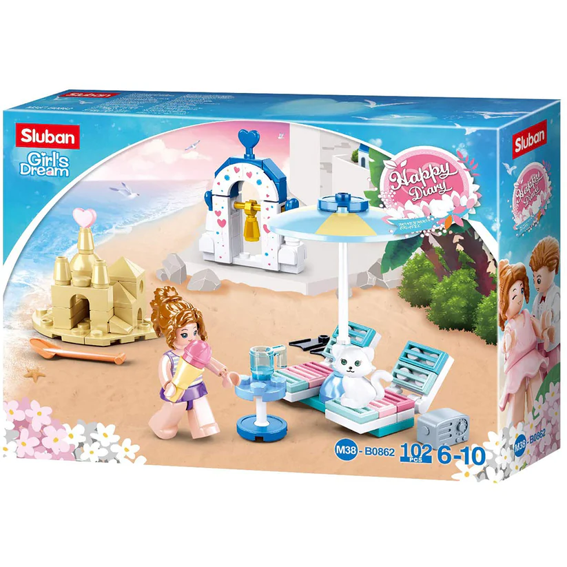 Girl's Dream Paradise Beach Building Brick Kit (102 pcs)