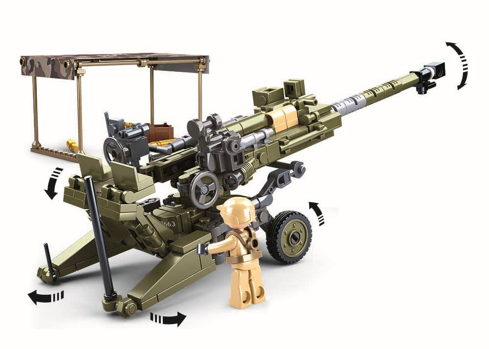 Model Bricks M777 Howitzer Army Building Brick Kit (258 pcs)