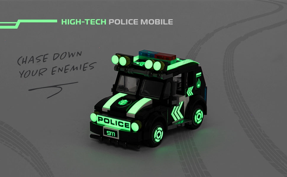 Police Robot Glow in the Dark 3-in-1 Toys (279 Pc) Voltroid