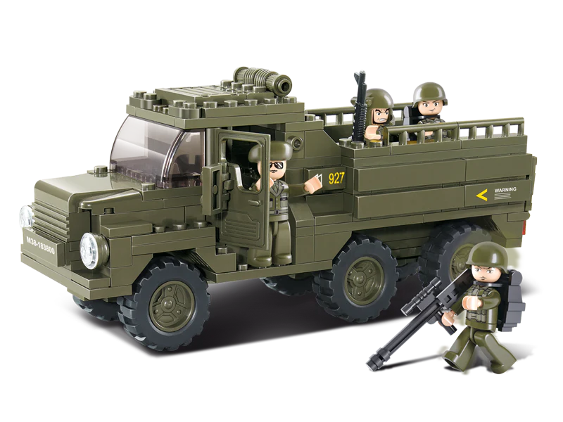 Heavy Military Troop Truck Building Brick Kit (230 Pcs)