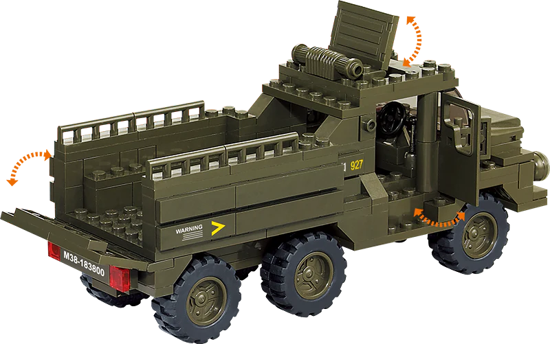 Heavy Military Troop Truck Building Brick Kit (230 Pcs)