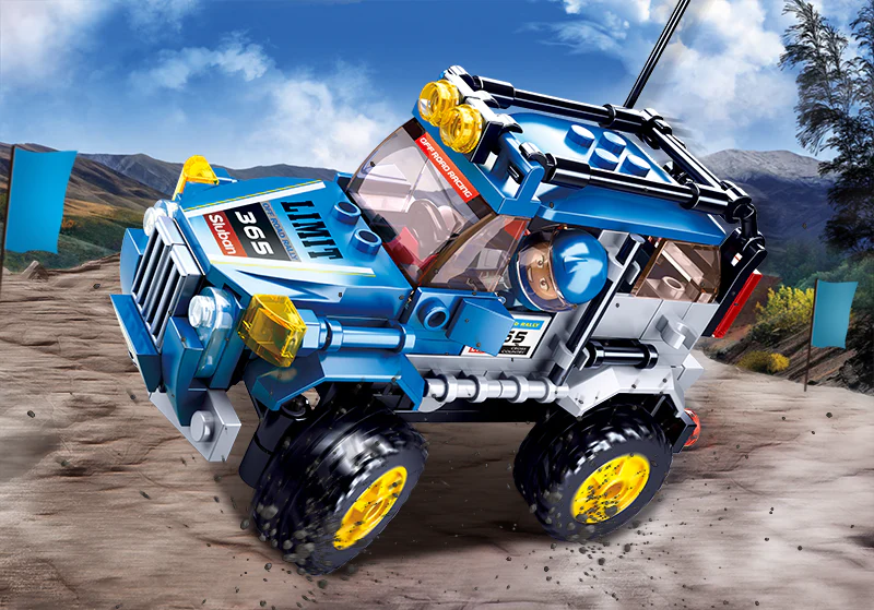 Car Club-Off-Road Building Brick Kit, Blue (146 Pcs)