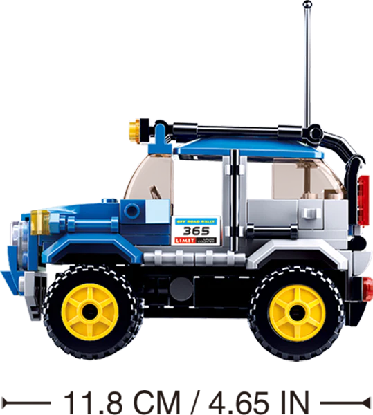 Car Club-Off-Road Building Brick Kit, Blue (146 Pcs)