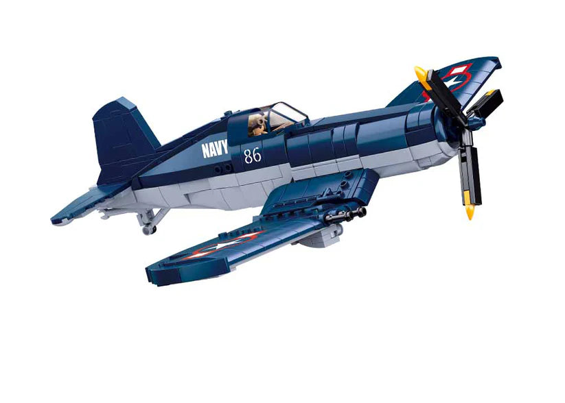 WWII F4U Corsair Fighter Plane Building Brick Kit (550 pcs)