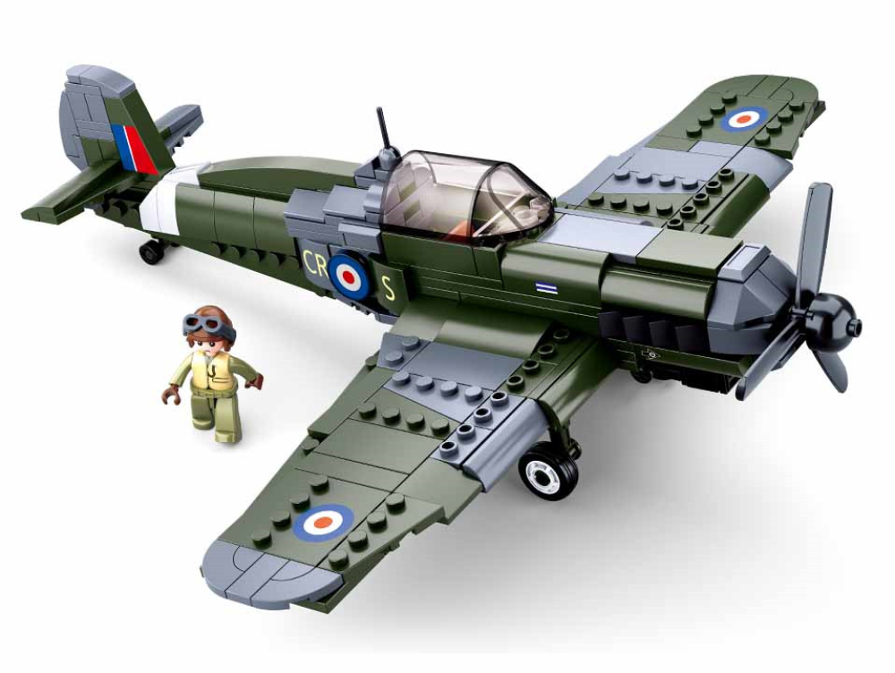 WW2 Royal Airforce Spitfire Fighter Plane Brick Kit (297 pcs