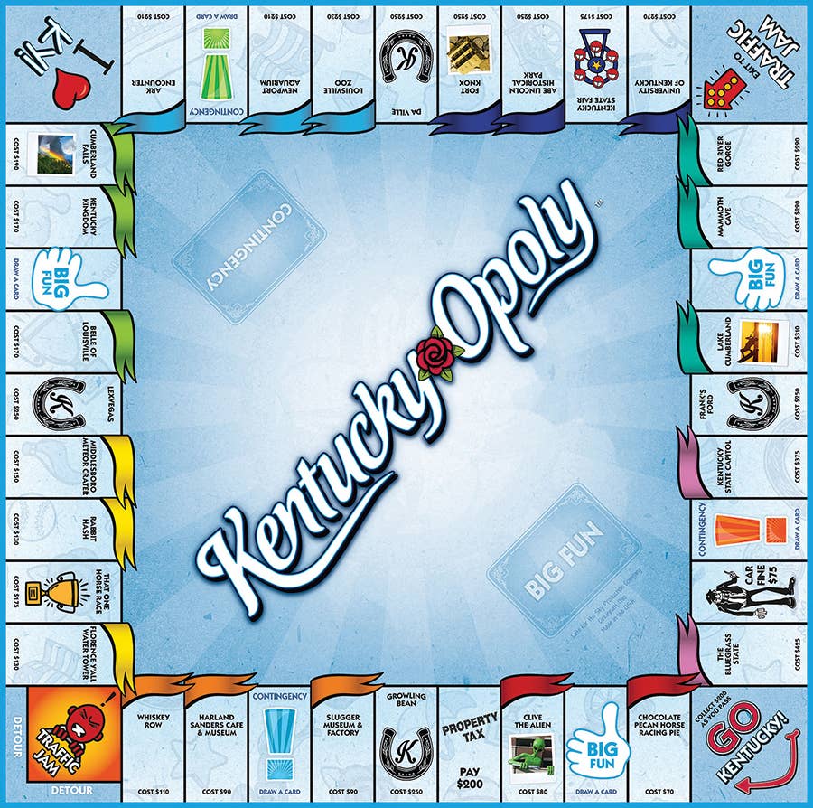 Kentucky-Opoly (State) Board Game By Late for the Sky