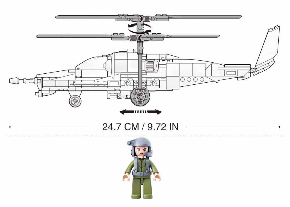 Model Bricks KA-50 Black Shark Helicopter (333 Pcs)