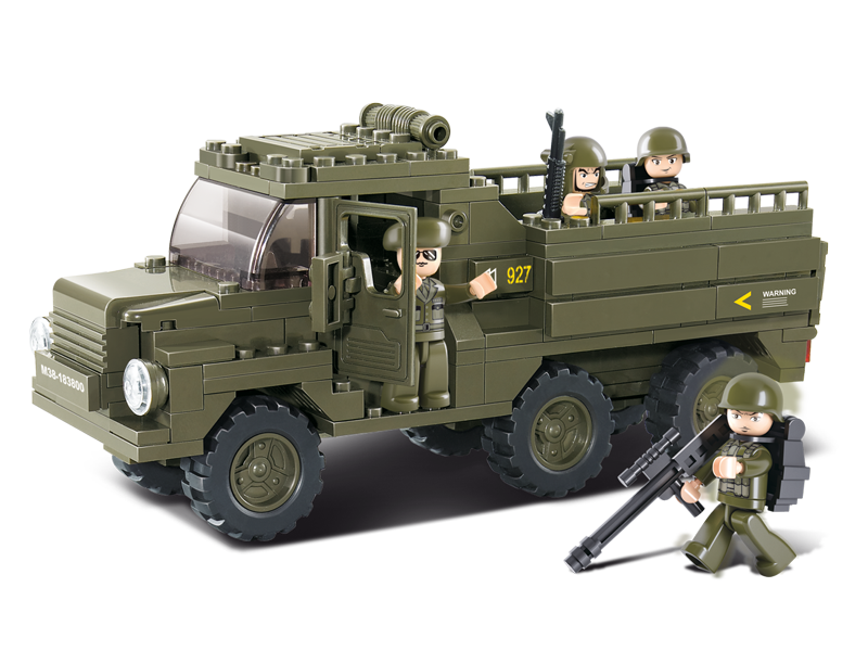 Heavy Military Troop Truck Building Brick Kit (230 Pcs)